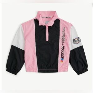 Justice x NASCAR Girls Colorblock Half Zip Windbreaker Jacket Size M 10 NWT